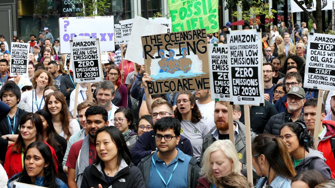 Amazon workers walk out to protest climate change inaction - CNN