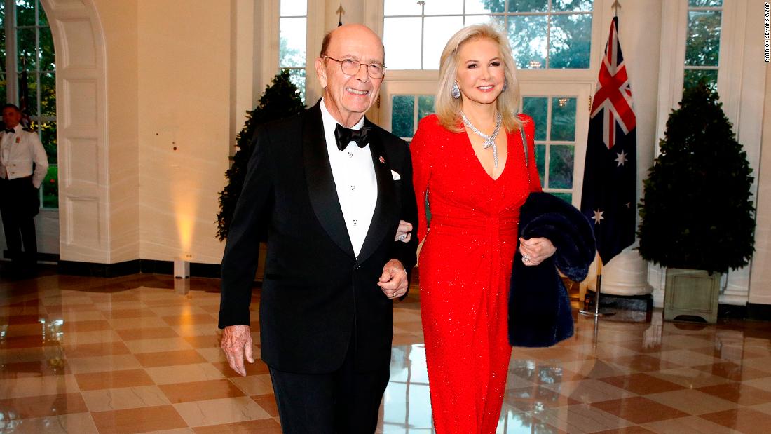Commerce Secretary Wilbur Ross with his wife Hilary Geary Ross 