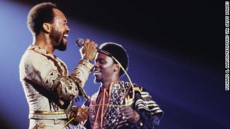 The late Earth, Wind &amp; Fire founder, Maurice White, is pictured during a performance. 