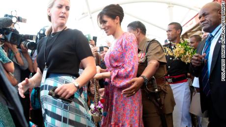 Meghan, Duchess of Sussex, visits a market on October 24, 2018 in Suva, Fiji. 