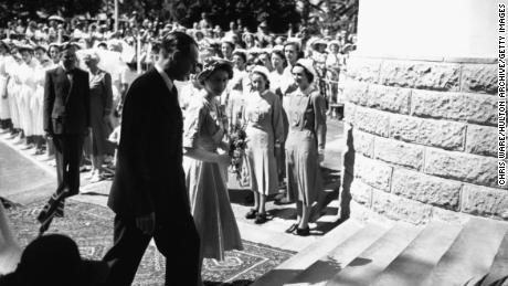 Princess Elizabeth arrives at the Princess Elizabeth Hospital in Nairobi, February 3, 1952. 