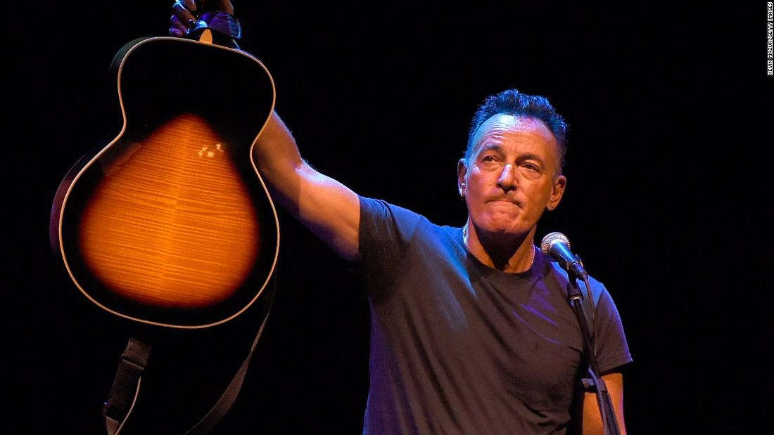 The rocker performing "Springsteen On Broadway" on October 12, 2017 in New York City. 