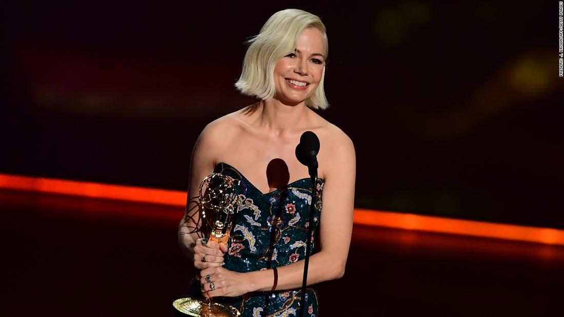 Michelle Williams accepts the Outstanding Lead Actress in a Limited Series or Movie award for "Fosse/Verdon" onstage during the 71st Emmy Awards.