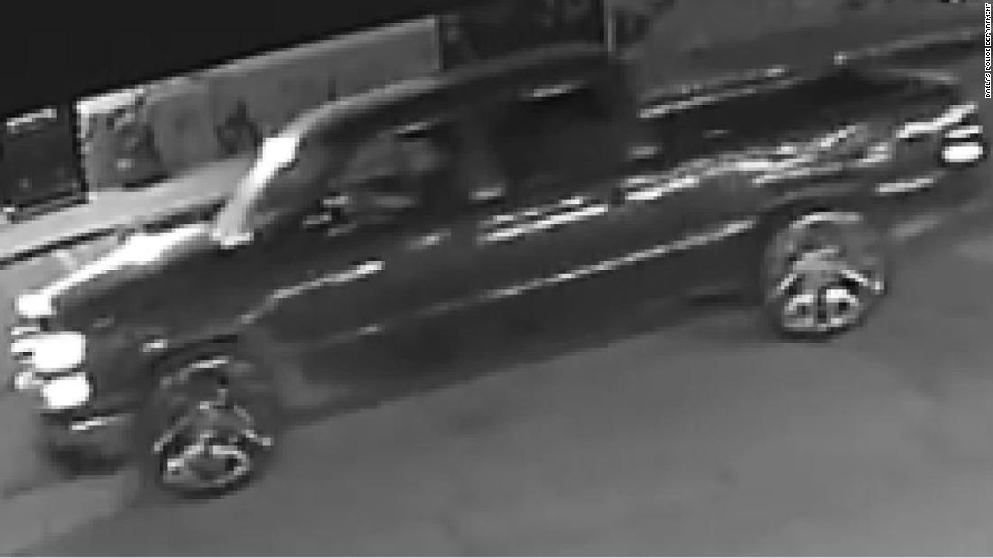 Dallas police are looking for a suspect who was driving this red truck. 