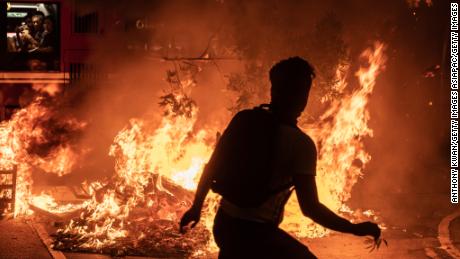 Petrol bombs, tear gas used in Hong Kong protests 