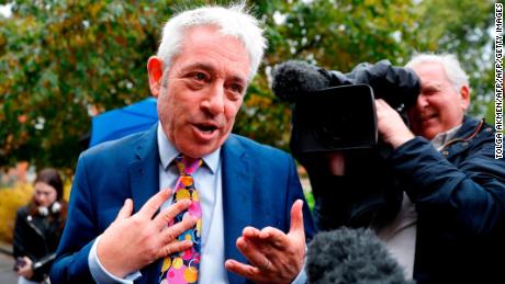 John Bercow, Speaker of the House of Commons, addresses reporters after the Supreme Court ruled that Boris Johnson&#39;s decision to prorogue Parliament was unlawful.