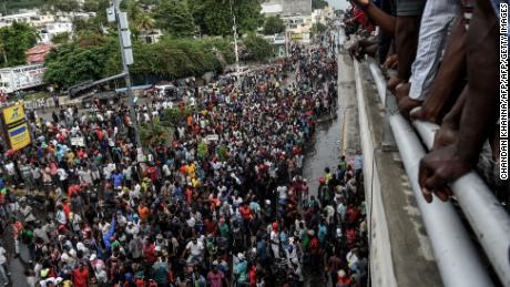People protesting against fuel shortages in Port-au-Prince, Haiti, on September 20, 2019.