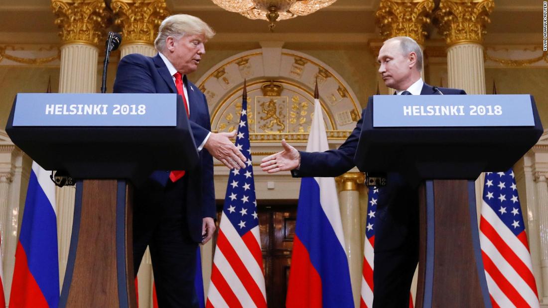 Trump shakes hands with Russian President Vladimir Putin at the end of &lt;a href=&quot;https://www.cnn.com/interactive/2018/07/politics/trump-putin-summit-cnnphotos/&quot; target=&quot;_blank&quot;&gt;their summit&lt;/a&gt; in Helsinki, Finland, in July 2018. Afterward, Trump said he believed it had significantly improved relations between the two countries. &quot;Our relationship has never been worse than it is now. However, that changed as of about four hours ago. I really believe that,&quot; Trump said during a joint news conference. The Putin meeting was the last part of Trump&#39;s &lt;a href=&quot;https://www.cnn.com/interactive/2018/07/politics/trump-europe-trip-cnnphotos/&quot; target=&quot;_blank&quot;&gt;weeklong trip to Europe.&lt;/a&gt;