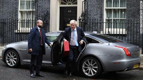 Prime Minister Boris Johnson arriving back at Downing Street after attending the United Nations General Assembly.