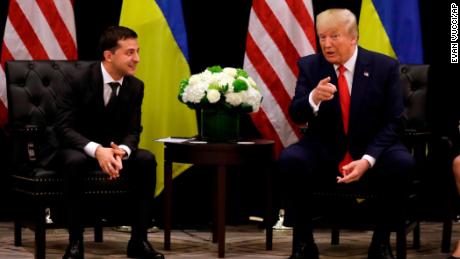 President Donald Trump meets with Ukrainian President Volodymyr Zelensky during the United Nations General Assembly.