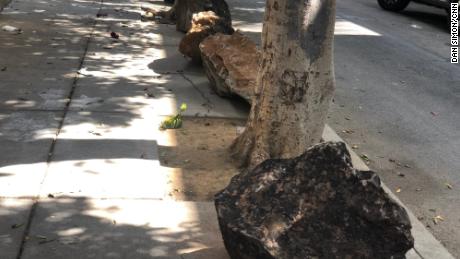 The boulders cost neighbors about $2,000 for 24.