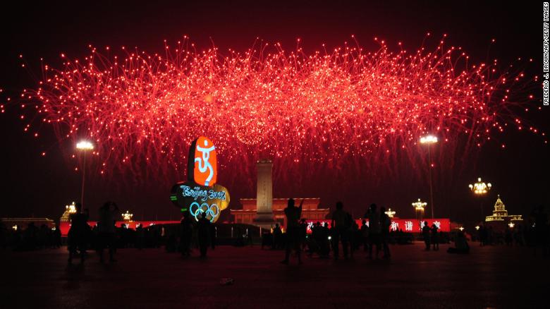 Fireworks explode over the National Stadium, also known as the &quot;Bird&#39;s Nest&quot;,  during the opening ceremony of the 2008 Beijing Olympic Games.