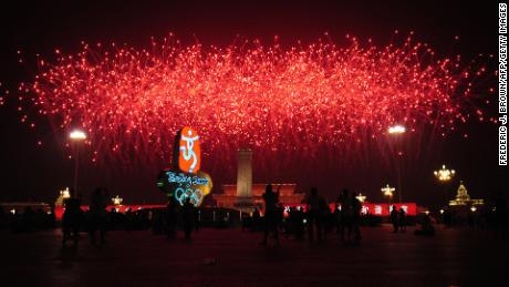 Fireworks explode over the National Stadium, also known as the &quot;Bird&#39;s Nest&quot;,  during the opening ceremony of the 2008 Beijing Olympic Games.