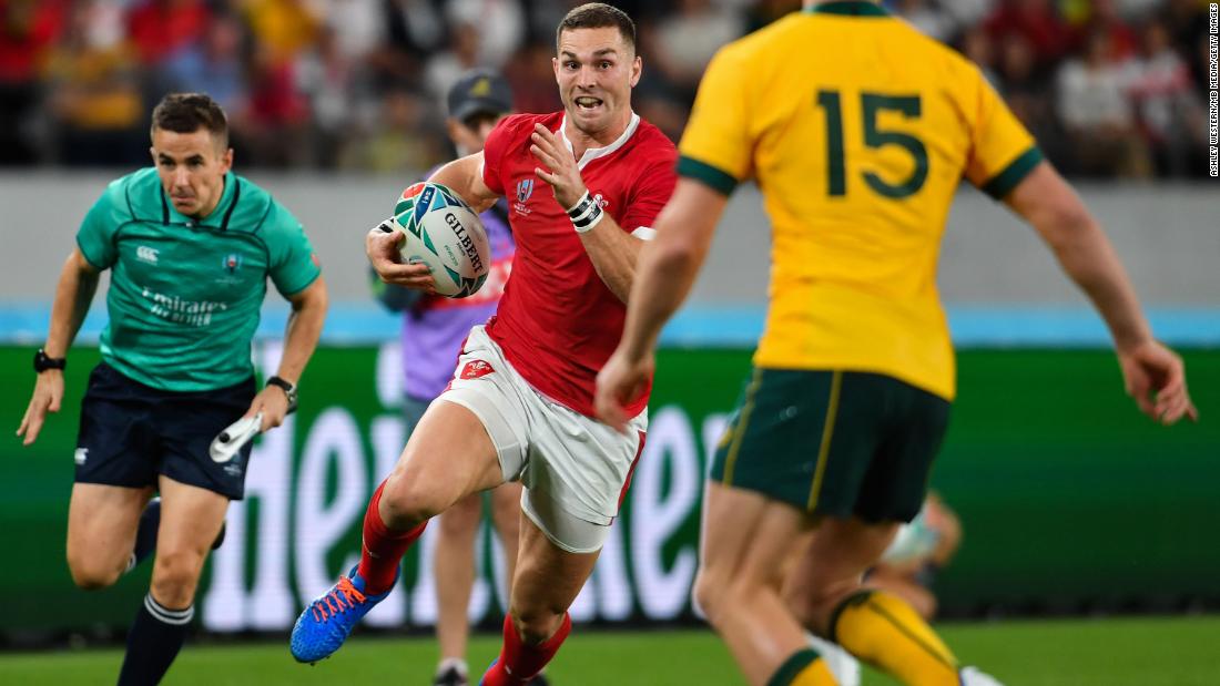 Wales star George North in action during the nerve-jangling match.