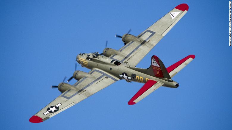 A Boeing B-17G Flying Fortress flies in a 1997 airshow. A plane similar to this crashed Wednesday at Connecticut's Bradley International Airport.