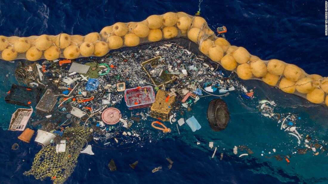 A floating device created to clean up plastic from the ocean is finally