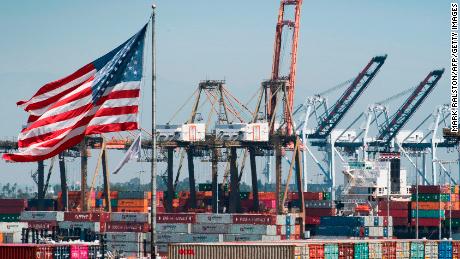 Shipping containers from China and other Asian countries are unloaded at the Port of Los Angeles as the trade war continues between China and the US, in Long Beach, California on September 14, 2019. - China announced it will exempt soybeans and pork from its retaliatory tariffs, a hugely symbolic move to appease Trump ahead of a new round of talks due next month. (Photo by Mark RALSTON / AFP)        (Photo credit should read MARK RALSTON/AFP/Getty Images)