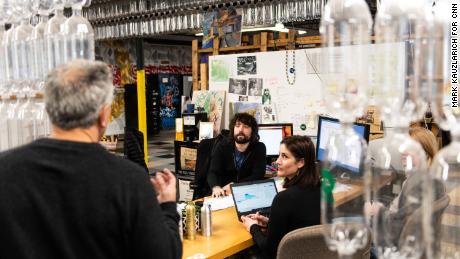 Szaky&#39;s company TerraCycle transforms hard-to-recycle items, like batteries, backpacks and coffee capsules, into something new. (Mark Kauzlarich for CNN)