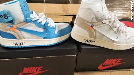 Thousands of counterfeit Nikes were confiscated.