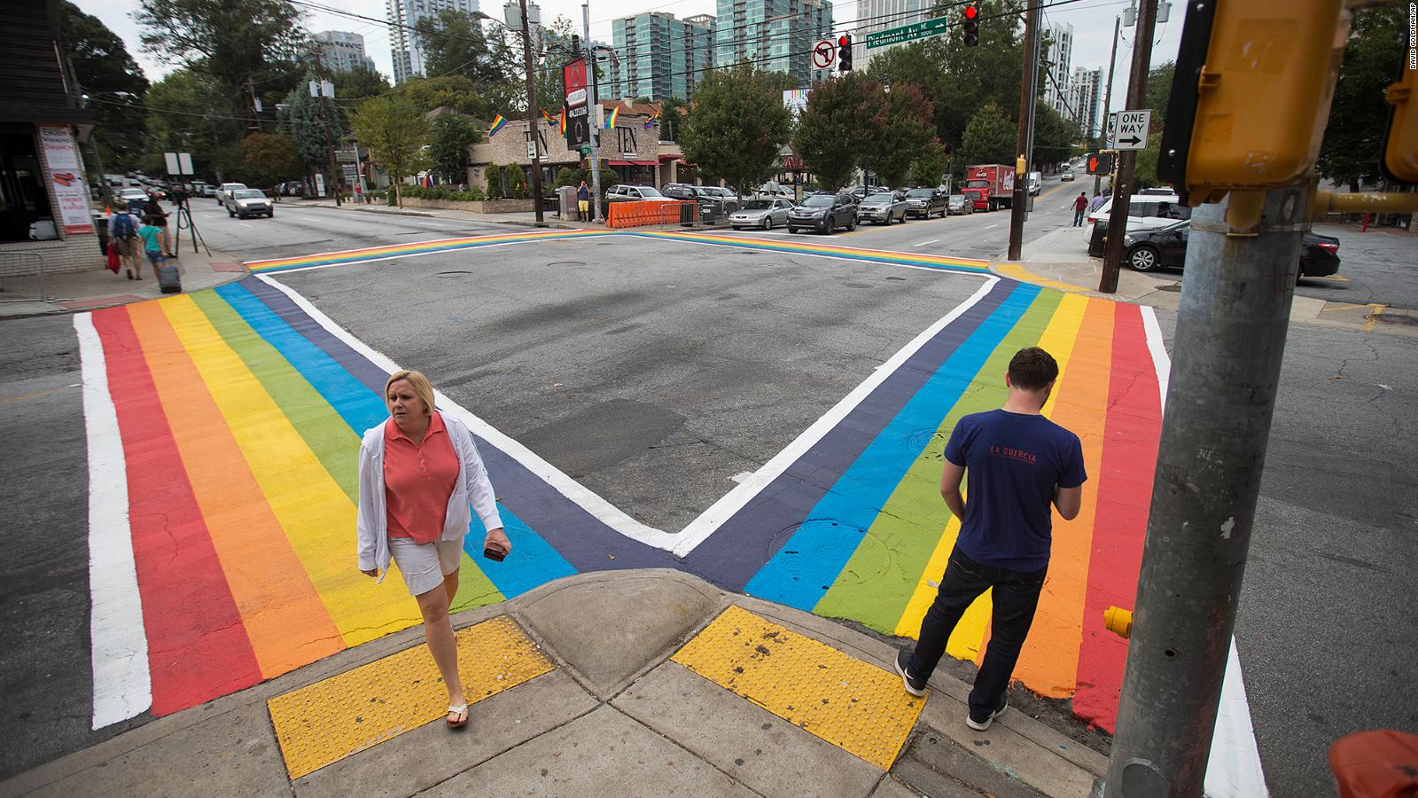 Atlanta Defends Its Rainbow Crosswalks As Symbols Of Pride Federal   191010091444 Rainbow Sidewalk Atlanta File Full 169 