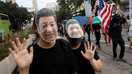 Hong Kong protesters wearing masks of Chinese President Xi Jinping this weekend. Texas Senator Ted Cruz also visited the territory and condemned China&#39;s handling of the pro-democracy movement, CNN&#39;s Brad Lendon reports. &quot;The Chinese Communist government, I believe, is terrified of the protesters in the streets in Hong Kong,&quot; Cruz said.