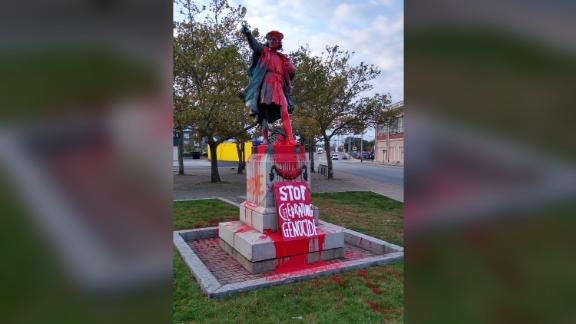 Christopher Columbus Statues Vandalized In California And Rhode Island 