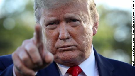 WASHINGTON, DC - OCTOBER 10: U.S. President Donald Trump answers questions before boarding Marine One while departing the White House on October 10, 2019 in Washington, DC. Trump is scheduled to address a rally in Minnesota later in the day. (Photo by Win McNamee/Getty Images)