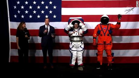 These are the new spacesuits for the first woman and next man on the moon