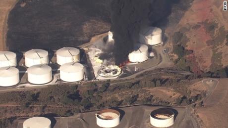 Firefighters are battling a blaze at a Northern California refinery 