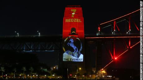 Projections of the draw are seen on the Sydney&#39;s Harbour Bridge.