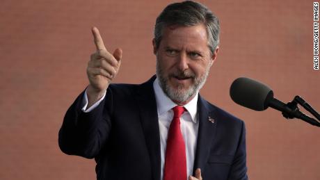 LYNCHBURG, VA - MAY 13:  Jerry Falwell, President of Liberty University, speaks during a commencement at Liberty University May 13, 2017 in Lynchburg, Virginia. President Donald Trump is the first sitting president to speak at Liberty&#39;s commencement since George H.W. Bush spoke in 1990.  (Photo by Alex Wong/Getty Images)