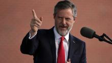LYNCHBURG, VA - MAY 13:  Jerry Falwell, President of Liberty University, speaks during a commencement at Liberty University May 13, 2017 in Lynchburg, Virginia. President Donald Trump is the first sitting president to speak at Liberty&#39;s commencement since George H.W. Bush spoke in 1990.  (Photo by Alex Wong/Getty Images)