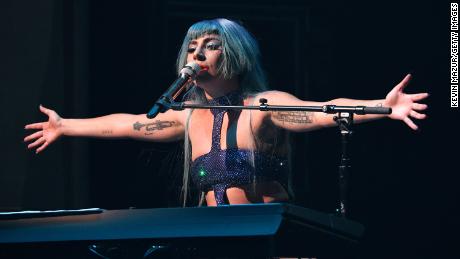 Lady Gaga performs at the Apollo in New York City in June. 
