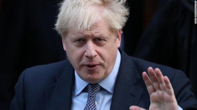 Boris Johnson leaves Downing Street to head for the House of Commons on Saturday.