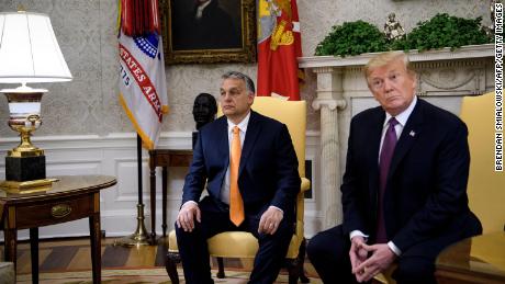 Hungary&#39;s Prime Minister Viktor Orban and President Donald Trump in the Oval Office on May 13, 2019.