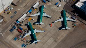 RENTON, WA - AUGUST 13: Boeing 737 MAX airplanes are seen after leaving the assembly line at a Boeing facility on August 13, 2019 in Renton, Washington. (Photo by David Ryder/Getty Images)