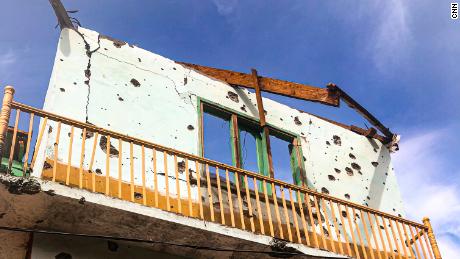 A damaged home in Jura, in Pakistani-administered Kashmir, on October 22, 2019.