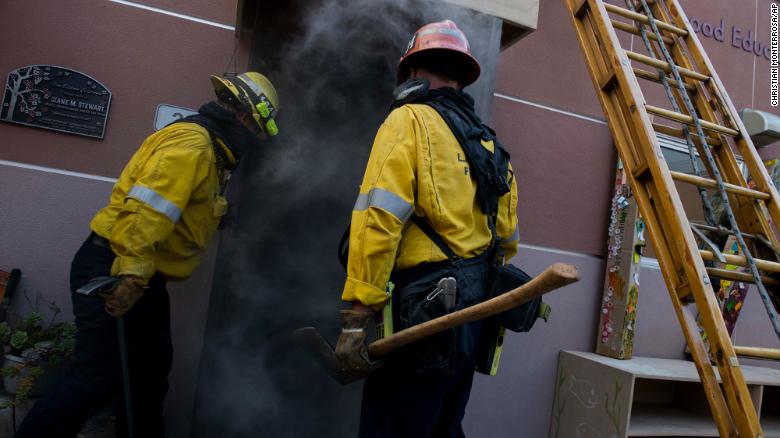 Firefighters are scrambling to contain the Tick fire near Santa Clarita, California.