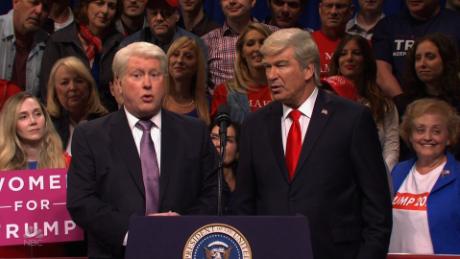 SNL has Alec Baldwin&#39;s Trump meeting his supporters, Mark Zuckerberg and Bill Clinton at one of his rallies