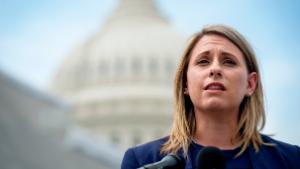 UNITED STATES -  JUNE 25: Rep. Katie Hill, D-Calif., speaks at a press conference to introduce ACTION for National Service outside of the Capitol on Tuesday June 25, 2019. (Photo by Caroline Brehman/CQ Roll Call)