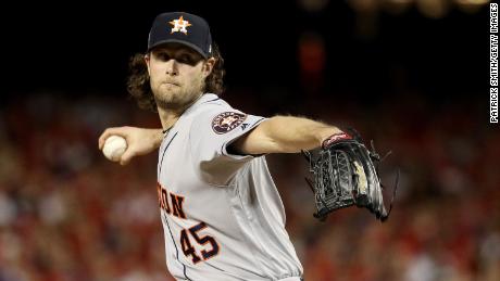 Houston Astros pitcher Gerrit Cole was on the mound when two women exposed themselves Sunday.