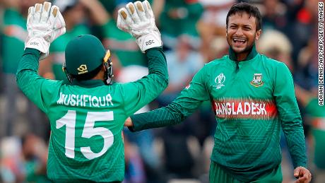 Bangladesh&#39;s Shakib Al Hasan (right) played a starring role at the 2019 Cricket World Cup.