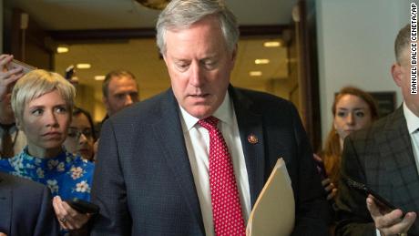 Rep. Mark Meadows speaks with members of the media on Capitol Hill, Tuesday, October 29.