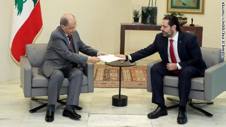 Lebanese PM Hariri hands resignation to Lebanon President