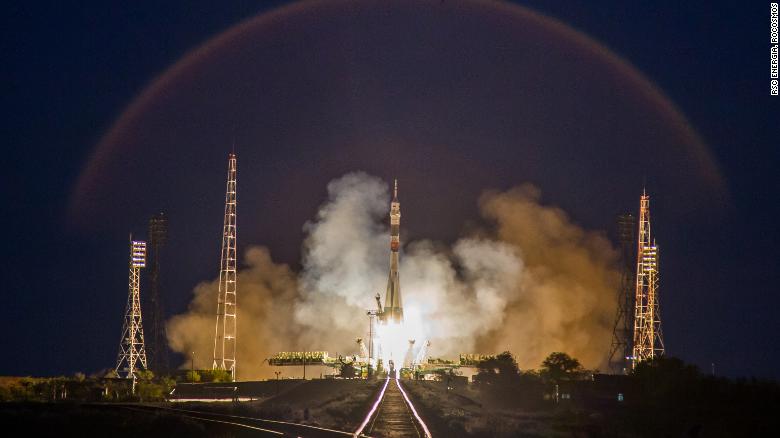 A rocket takes off with cows cells onboard, which were successfully grown into small-scale muscle tissue at the International Space Station