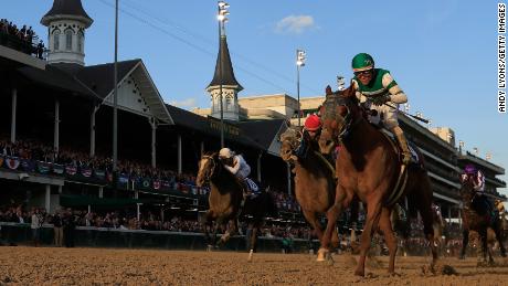 Joel Rosario rode Accelerate to victory in the 2018 Breeders&#39; Cup Classic at Churchill Downs, Kentucky.