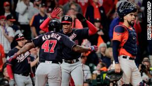 Juan Soto celebrates World Series with first beer
