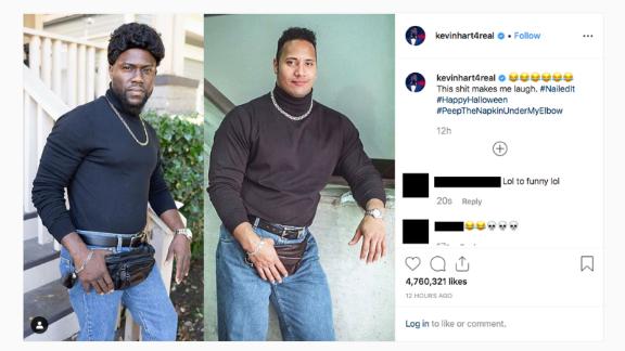 the rock with black turtleneck