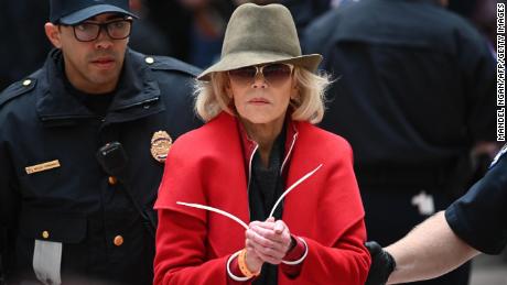 This is the first time Fonda was detained overnight in connection to the protests.