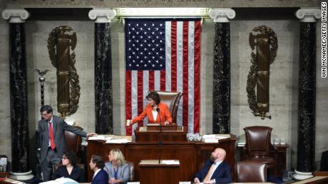 ASHINGTON, DC - OCTOBER 31: Speaker of the House, U.S. Rep. Nancy Pelosi (D-CA) presides over the U.S. House of Representatives as it votes on a resolution formalizing the impeachment inquiry centered on U.S. President Donald Trump in the House Chamber October 31, 2019 in Washington, DC. The resolution creates the legal framework for public hearings, procedures for the White House to respond to evidence and the process for consideration of future articles of impeachment by the full House of Representatives.  (Photo by Win McNamee/Getty Images)